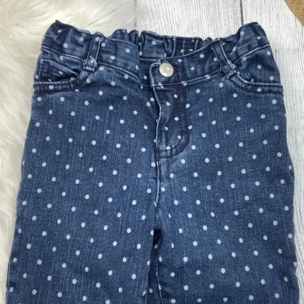 Arizona Jeans Co Skinny Jeans Toddler Girls Size 4T Polka Dot Blue Denim